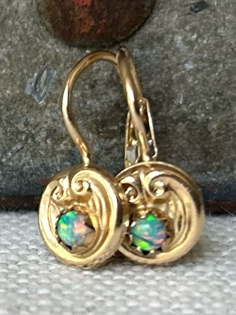 14k Opal Earrings